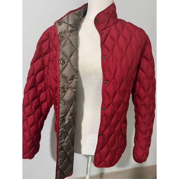 Eddie Bauer Red quilted puffer Goose Down Jacket - Picture 13 of 13